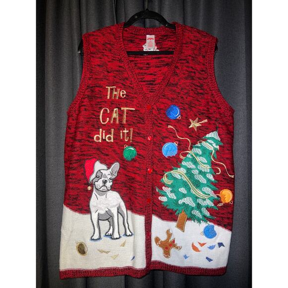 Ugly Christmas Sweater Xmas Vest Size 1X - Picture 1 of 3